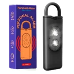 Alarma de seguridad personal portátil, 130 dB, luz LED y sonido.