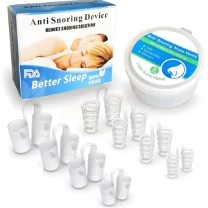 Kit anti ronquido con 4 unidades y estuche, ayuda a dormir mejor.
