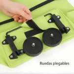 Carrito portátil para bolso de mercado con ruedas plegables y cierre en velcro.