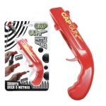 Destapador pistola roja lanza tapas más de 5 metros y abre botellas.