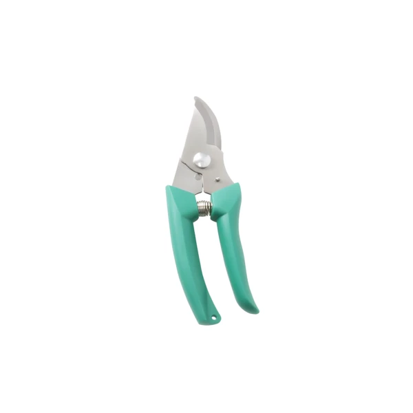 Tijeras de podar verdes con resortes y mango ergonómico, parte de un kit de jardinería.
