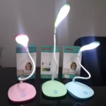 Lámpara de escritorio flexible 801, azul, rosa, verde, con encendido táctil, ideal para leer.