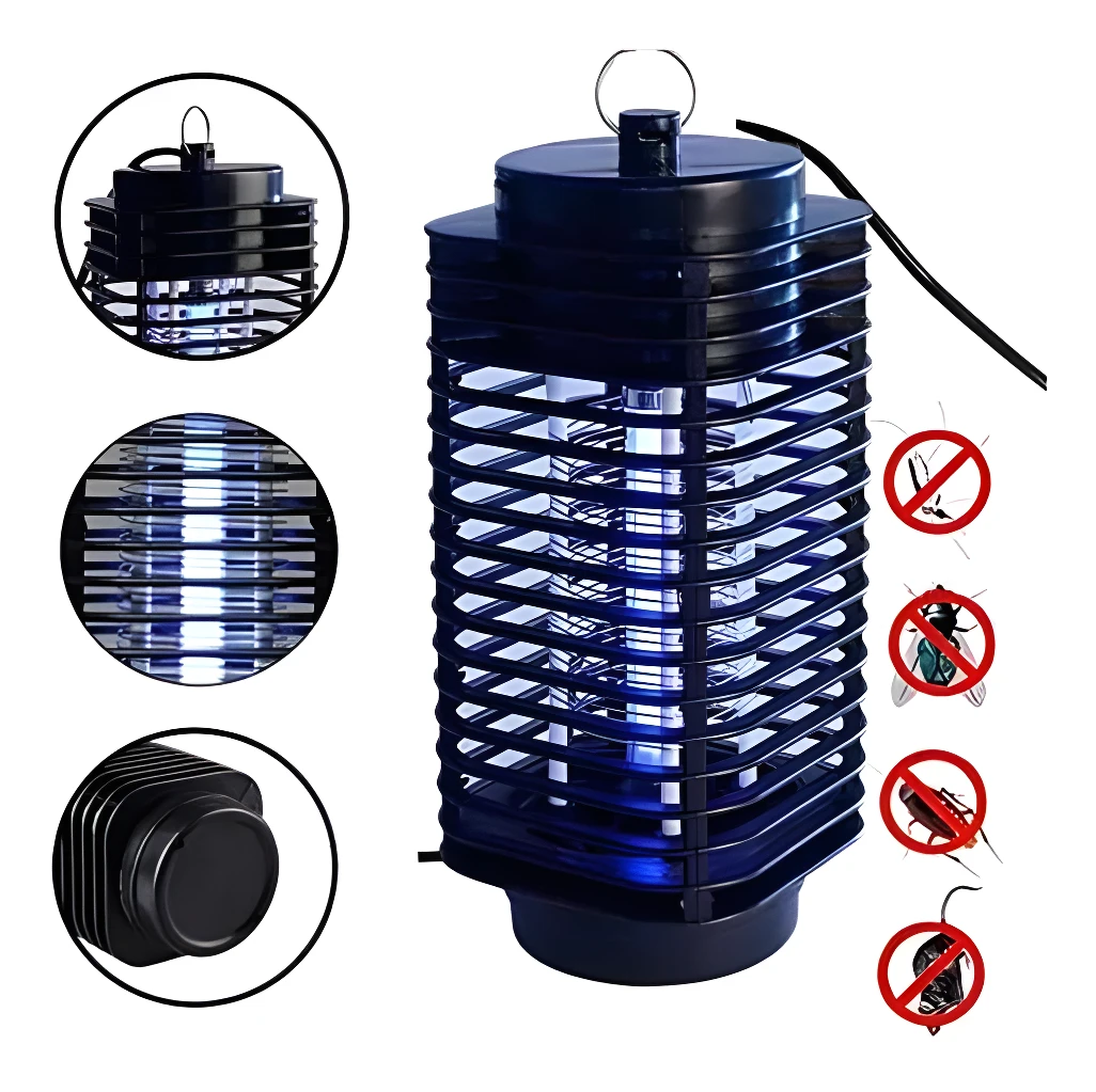 Lámpara LED repelente de mosquitos, electrocutador de insectos con luz UV.