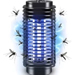 Lámpara LED repelente de mosquitos atrapa insectos con luz azul y diseño moderno.