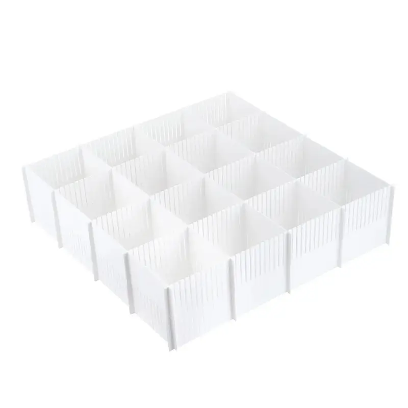 Organizador de rejilla blanco con 20 compartimentos para cajones, juego de 8 unidades.