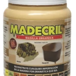 Masilla Orgánica Madecril para madera, ideal para reparar imperfecciones, color Castaño.