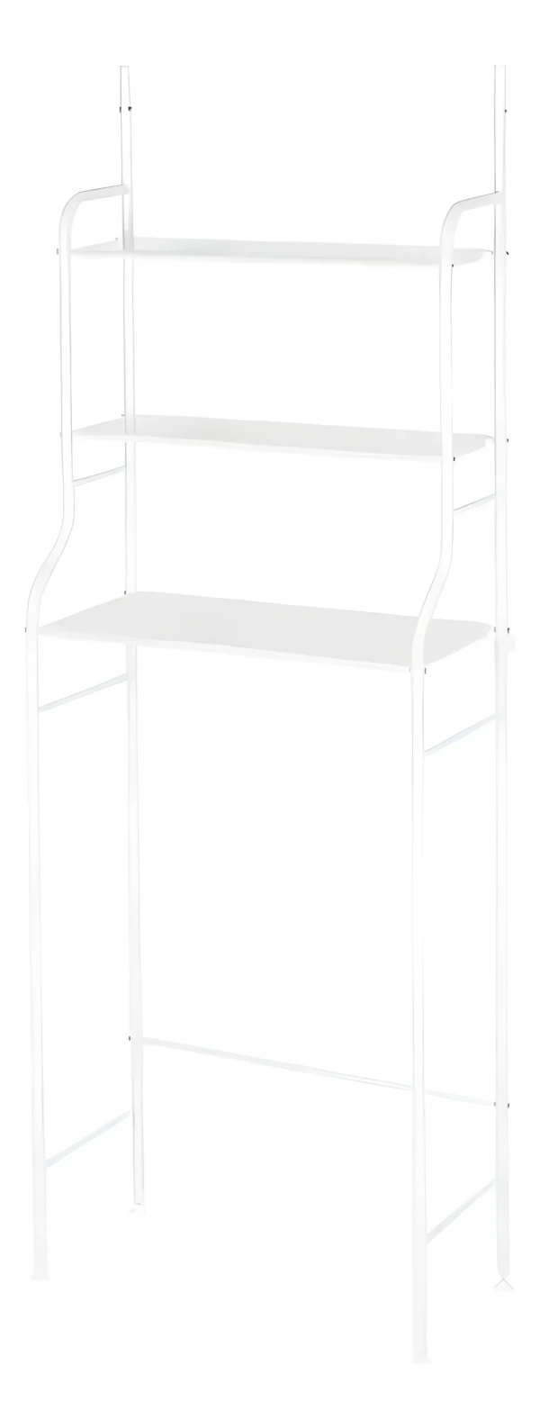 Estantería organizadora blanca para baño con tres niveles y diseño moderno.