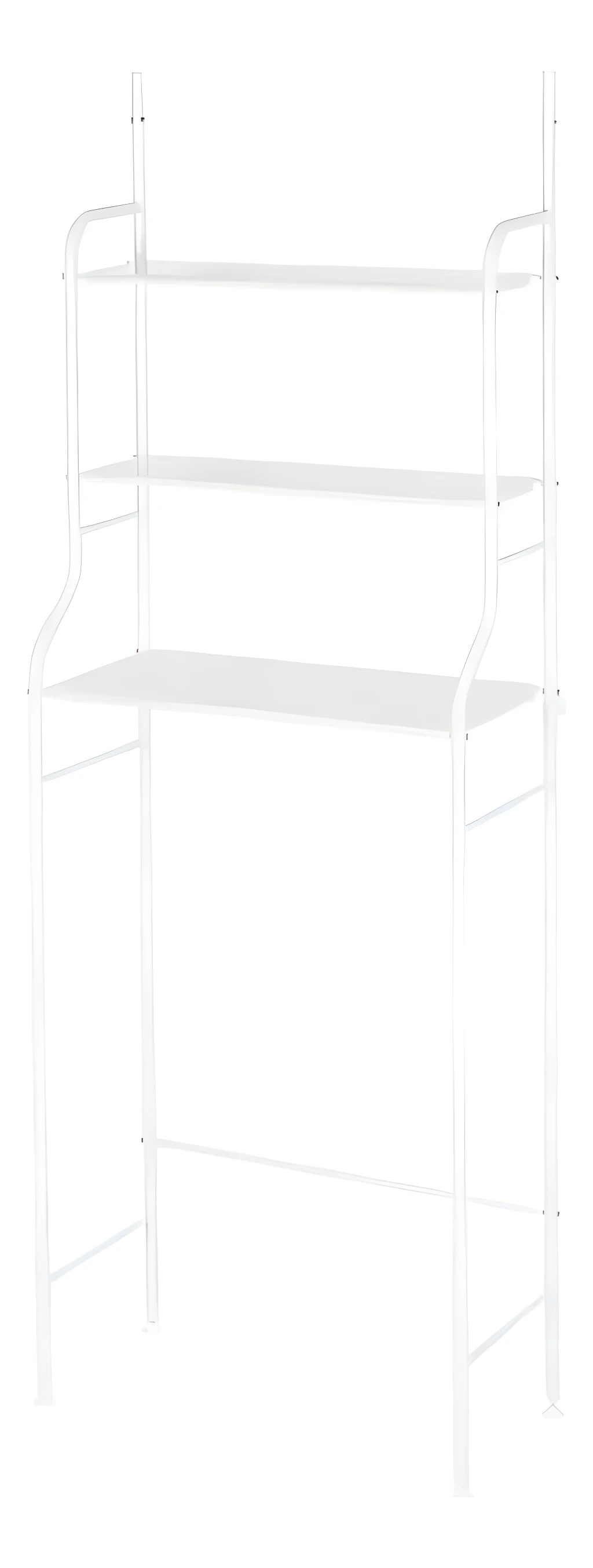 Estantería organizadora blanca para baño con tres niveles y diseño moderno.