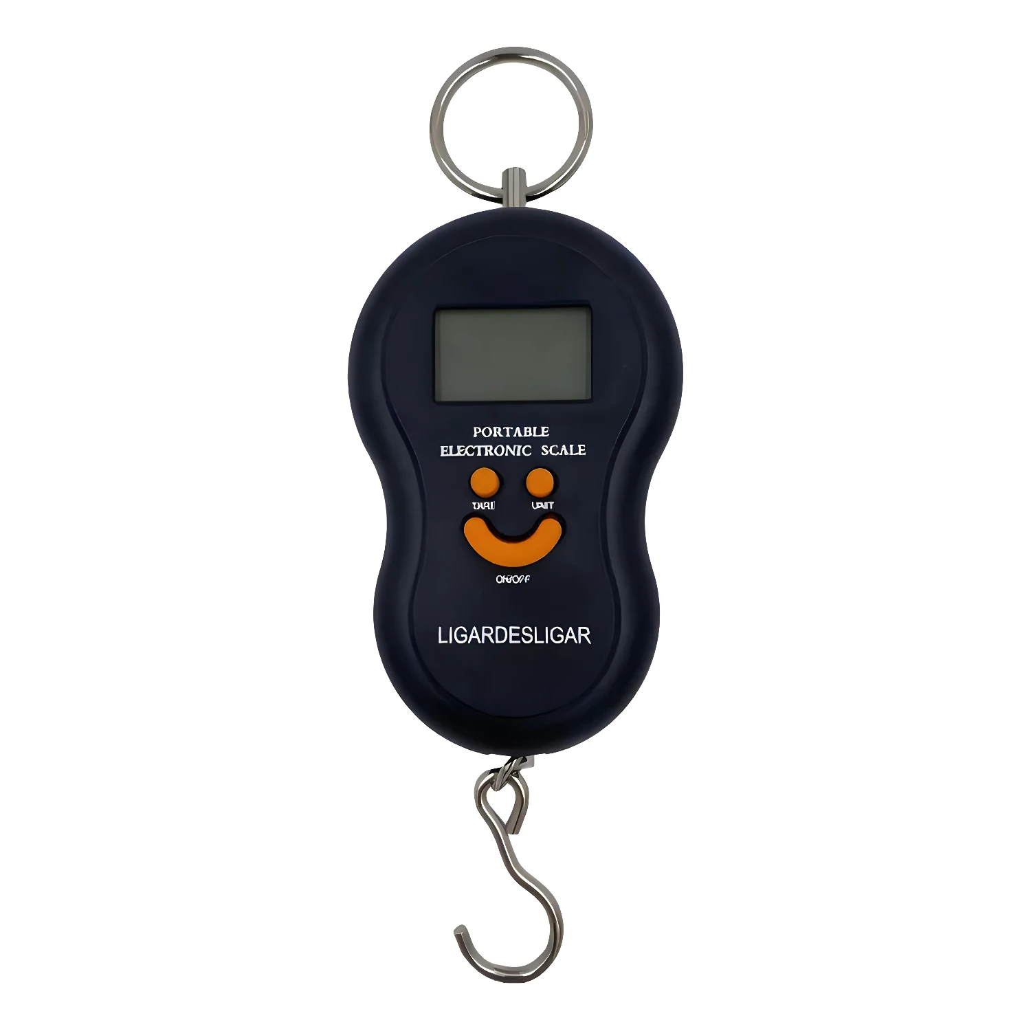 Pesa maletas digital portátil con gancho y pantalla LED, ideal para viajes.