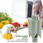 Removedor de semillas para frutas y verduras, ideal para pimientos y chiles.