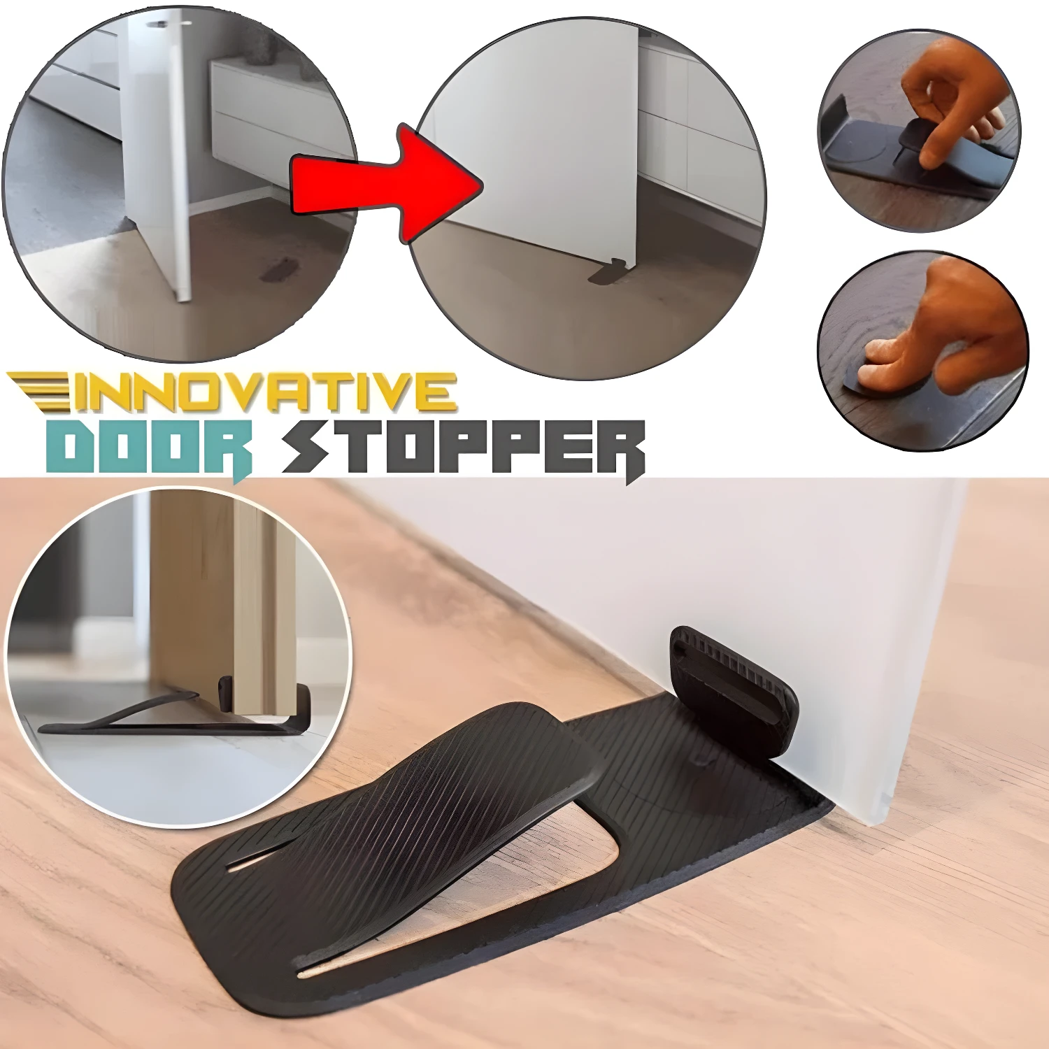 Tope de click para puertas, fácil de instalar y discreto, detiene la puerta suavemente.