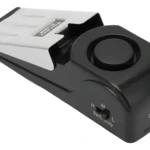 Tope de puerta con alarma de seguridad, alerta al movimiento, 3 niveles de sensibilidad, negro.