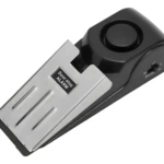 Tope de puerta con alarma de seguridad, diseño moderno y compacto para mayor protección.