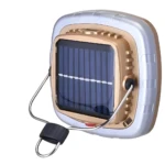 Lámpara LED solar cuadrada Ref.0506 con asa, panel solar y diseño moderno.
