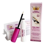 Feg Serum de Pestañas Pro en caja rosada con aplicador negro y rosa, para crecimiento natural.