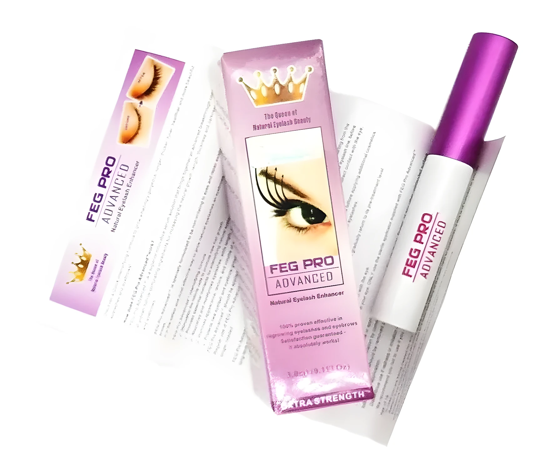 Feg Pro Advanced Serum Pestañas y Cejas Crecimiento, envase morado