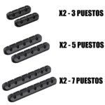 X2 Organizadores de Cables de Silicona: 2x3, 2x5 y 2x7 puestos para organizar tu espacio.