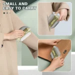 Llavero removedor de pelusas 2 en 1 de oro, compacto y portátil.