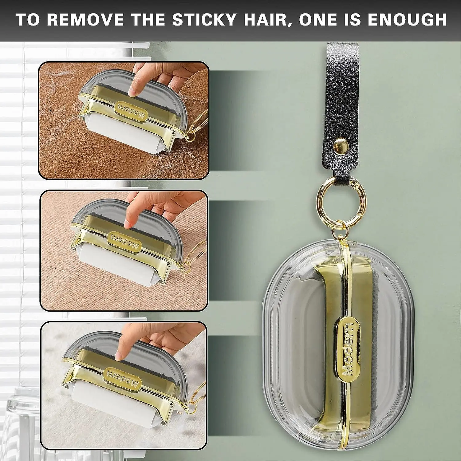 Llavero removedor de pelusas y motas 2 en 1, herramienta portátil para limpieza de ropa.