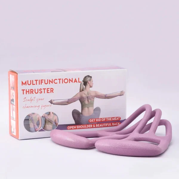 Banda elástica de silicona rosa para yoga, ideal para esculpir figura femenina.