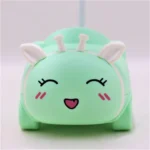 Lampara escritorio flexible en forma de carro, color verde menta, diseño kawaii.