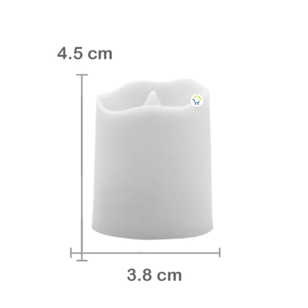 Vela LED decorativa pequeña Ak3008, 4.5 cm de alto x 3.8 cm de ancho.