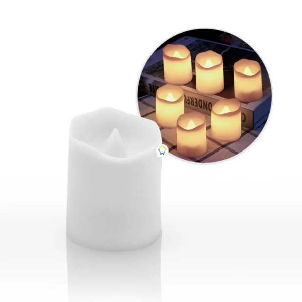 Vela LED decorativa pequeña Ak3008, set x6, luz cálida.