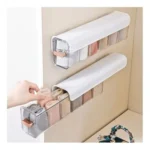 Organizador montable cajón ropa interior con compartimentos, ideal para calcetines y prendas pequeñas.