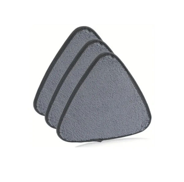 Set de 2 repuestos para mopa triangular de microfibra gris.