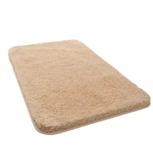 Tapete absorbente beige de microfibra, ideal para baño o sala, 12cm335.