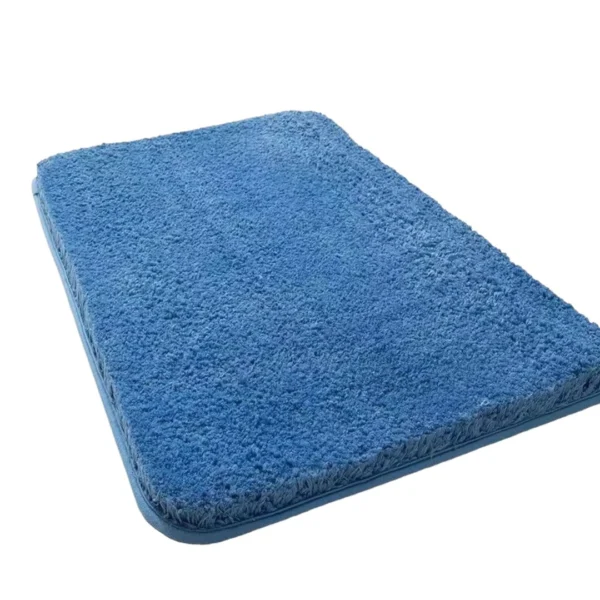 Tapete alfombra absorbente azul suave 12Cm335, con textura acogedora.