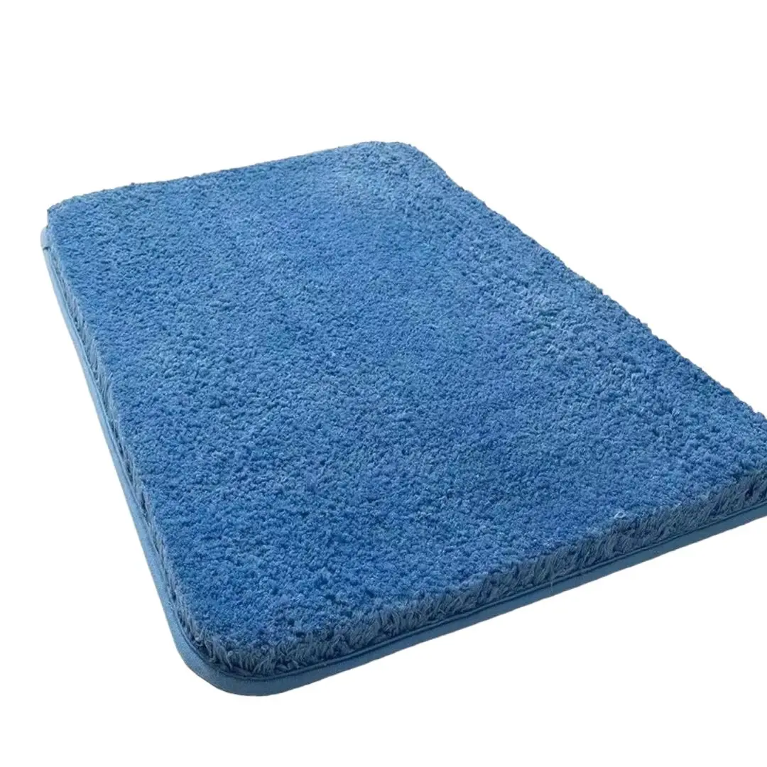 Tapete alfombra absorbente azul suave 12Cm335, con textura acogedora.
