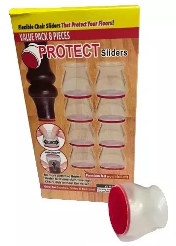Protector de patas de silla de silicona, paquete de 8 piezas, para proteger tus pisos.