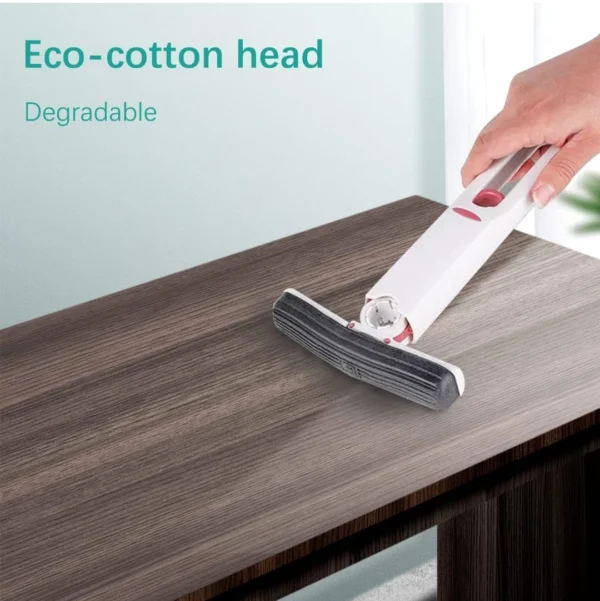 Mini fregona limpiador de escritorio eco-cotton, ideal para limpiar superficies delicadas.