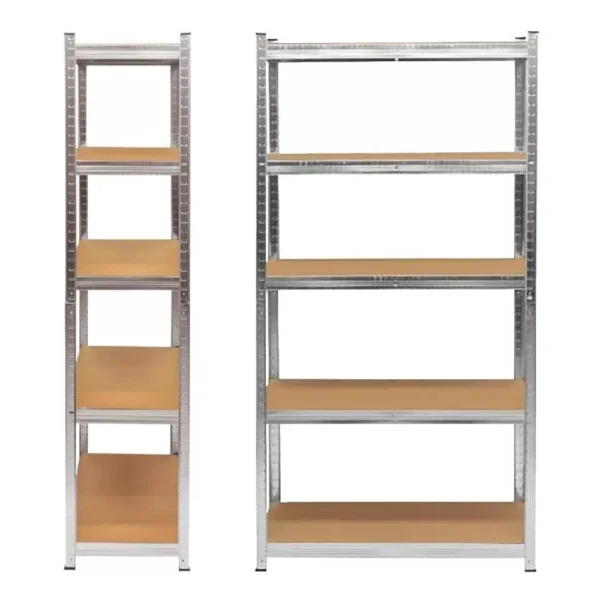 Estante metálico Rack-10 organizador de 5 niveles, estructura robusta y versátil para almacenamiento.
