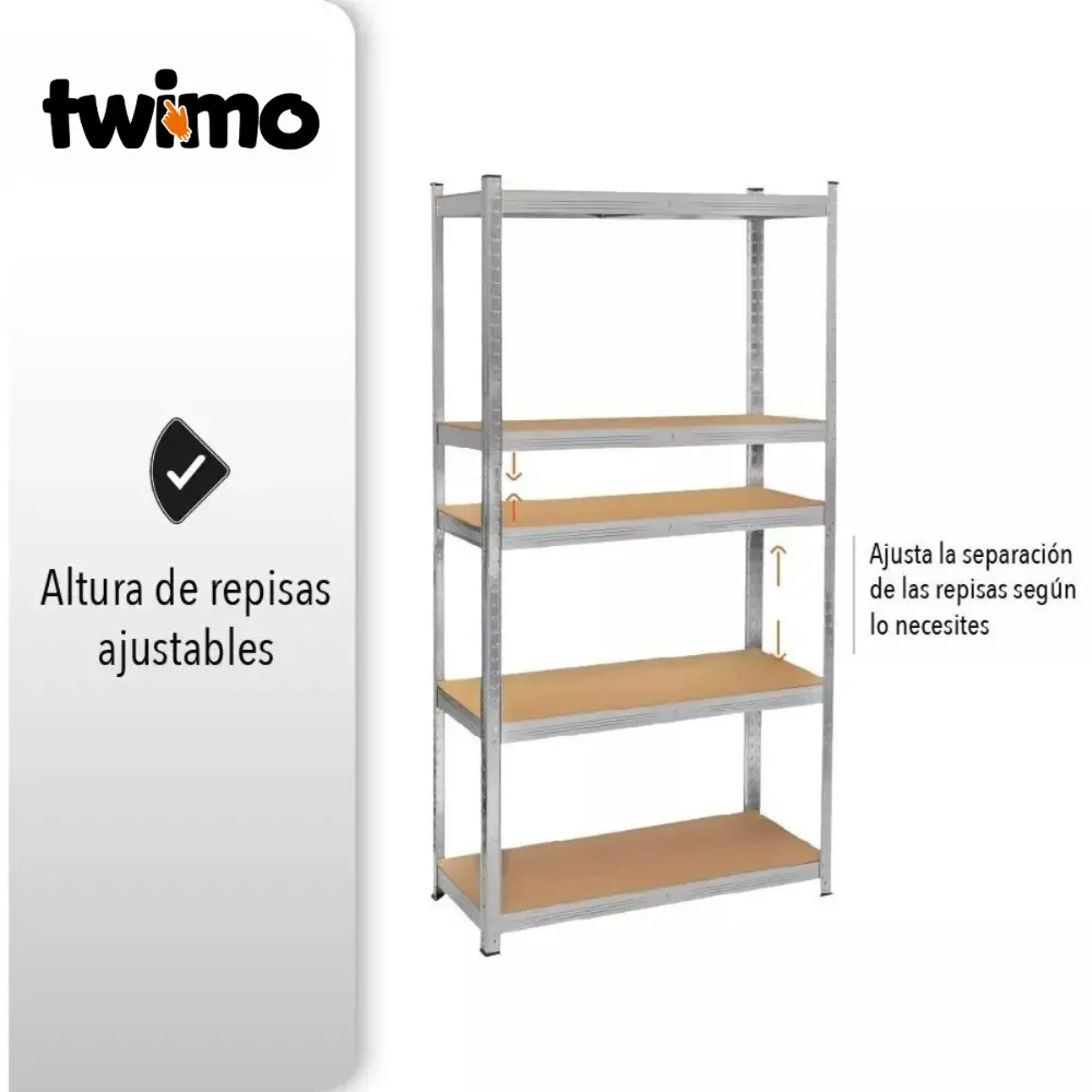 Estante metálico Rack-10 organizador con repisas ajustables, ideal para almacenar y organizar tus espacios.
