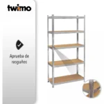 Estante metálico Rack-10 de cinco niveles, organizador resistente a rayones, ideal para almacenamiento.