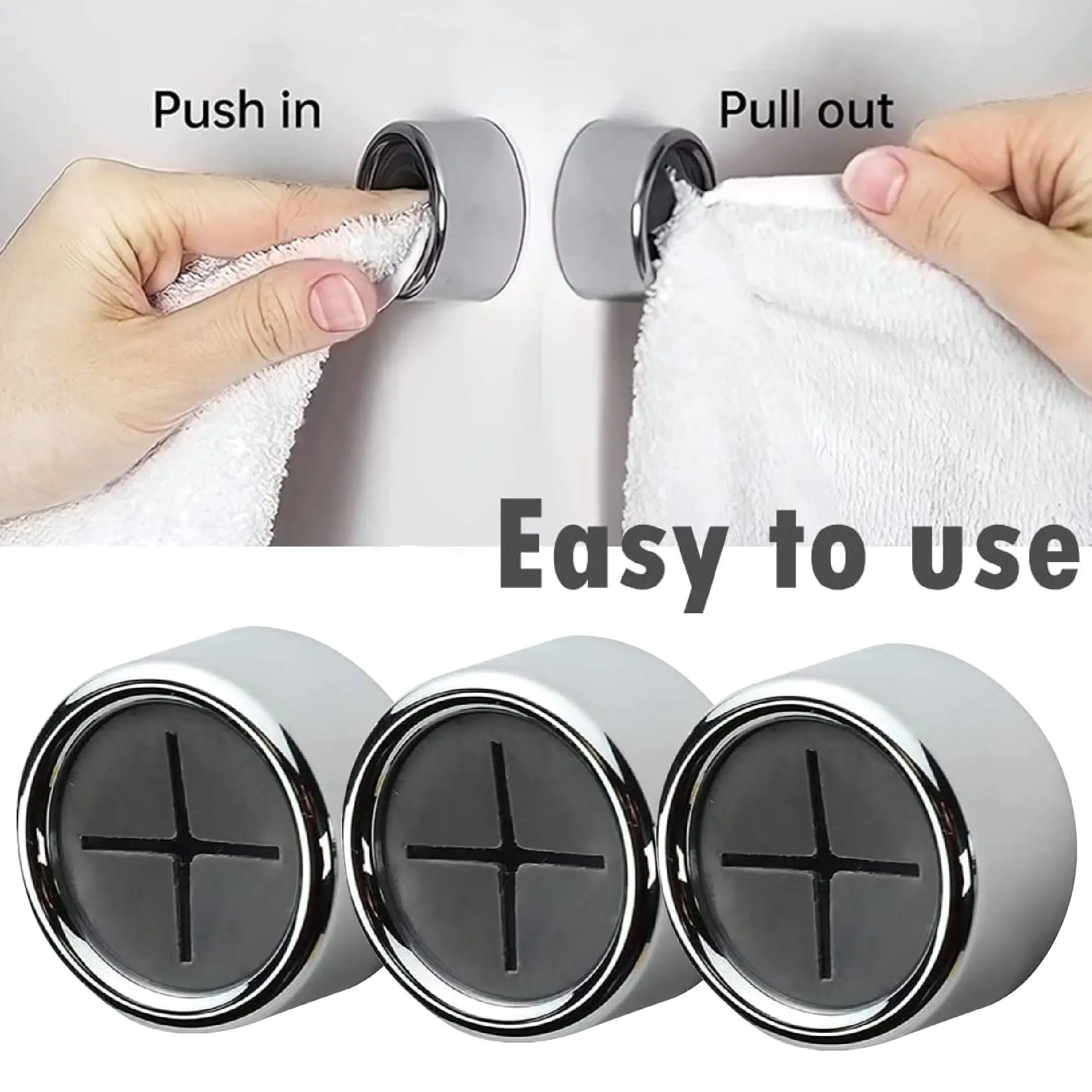 Ganchos adhesivos para toallas de baño y cocina, fácil de usar, paquete de 3.