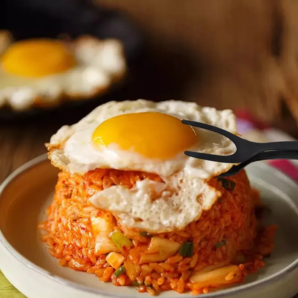 Espátula pinza para servir fritos y huevo en arroz a la plancha, combo x 2.