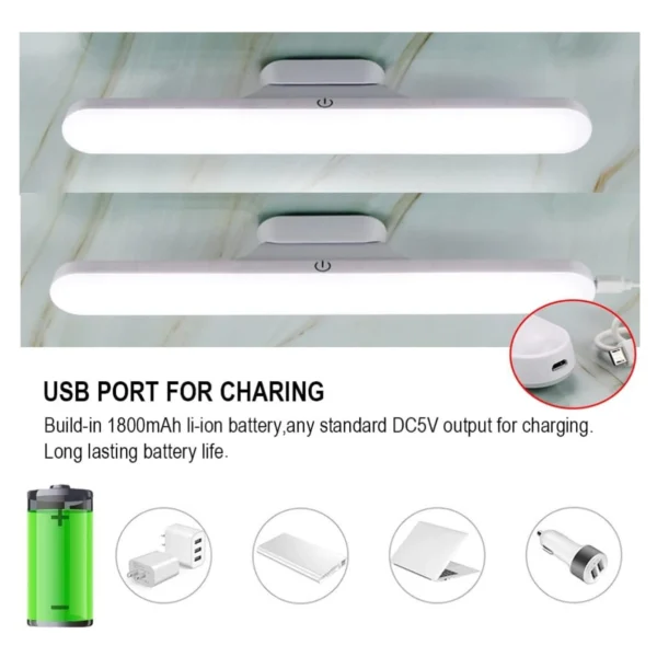 Lámpara LED magnética recargable USB, luz de alta duración, multifunción.