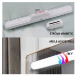 Lámpara LED magnética multifunción 30cm, ajustable en ángulo, ideal para gabinetes.