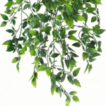 Planta colgante hiedra artificial, follaje verde exuberante y realista para decorar.