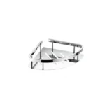 Repisa jabonera sencilla de metal cromado para esquina de ducha.