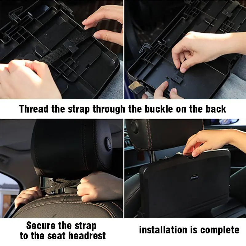 Comedero para carro: instrucciones de instalación, asegurar al reposacabezas.