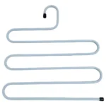 Percha múltiple para pantalones ahorradora de espacio, organizador de armario plateado