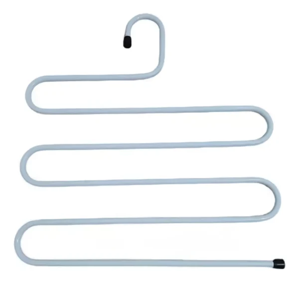 Percha múltiple para pantalones ahorradora de espacio, organizador de armario plateado