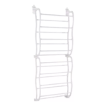 Organizador colgante blanco de 2 niveles con 10 repisas para zapatos, para puerta.