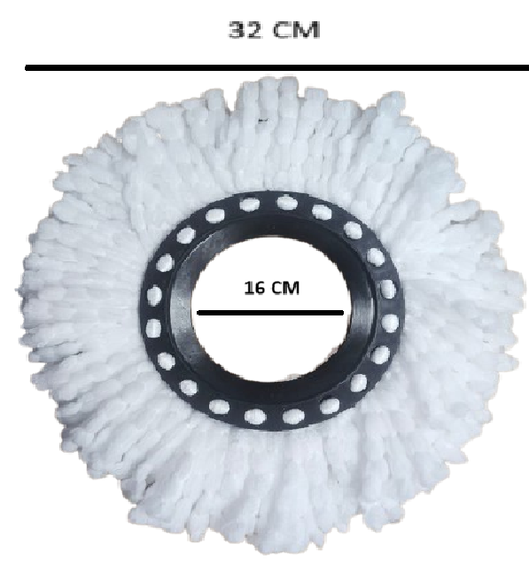 Repuesto mopa 360 grande blanco 32cm diámetro y 16cm hueco central.
