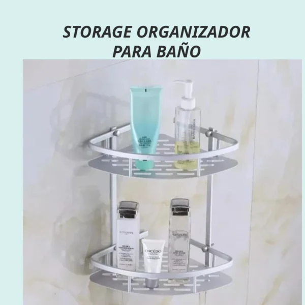 Repisa esquinero flotante para baño, organiza tus productos de aseo con estilo.