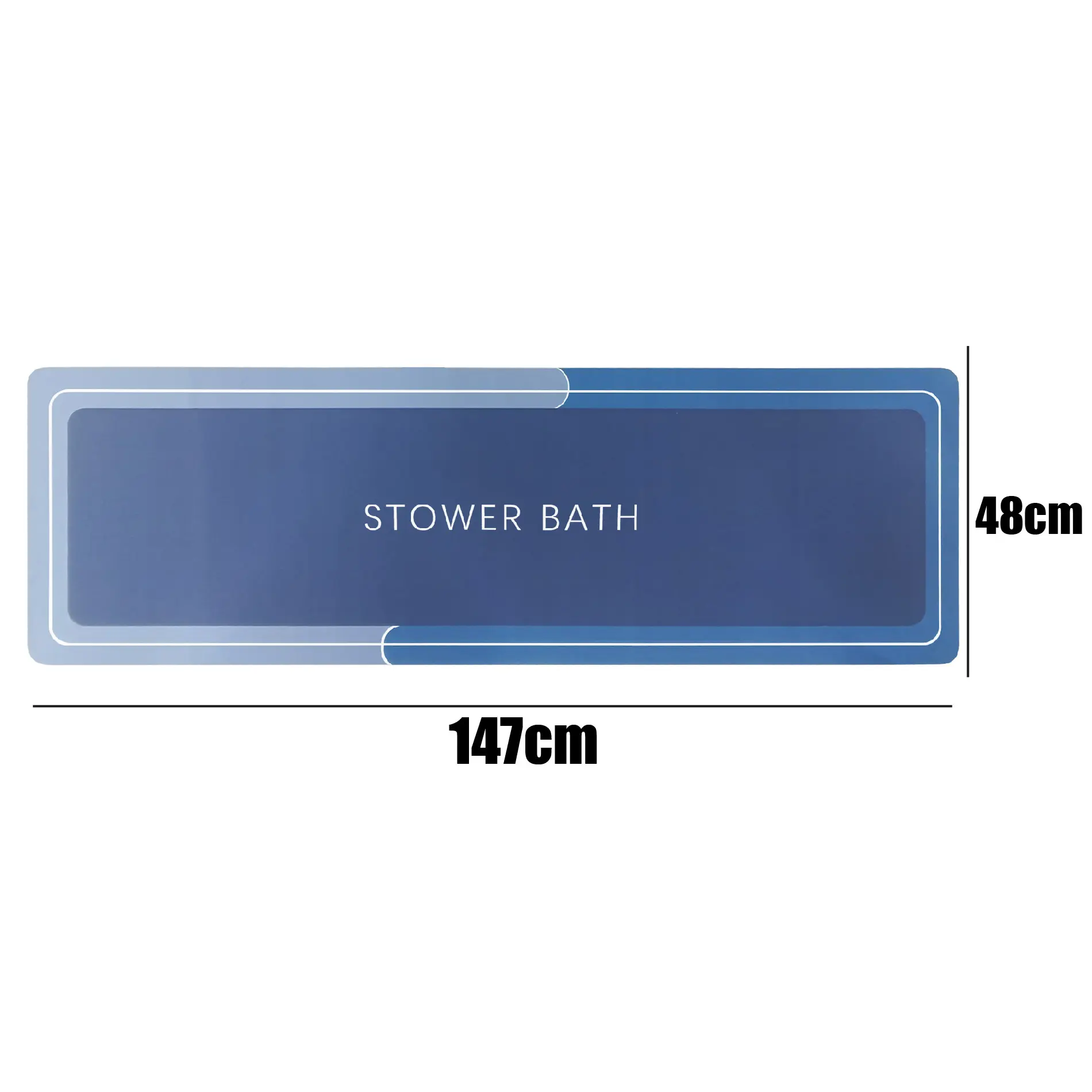 Tapete de cocina grande azul antideslizante Stower Bath 147x48 cm.